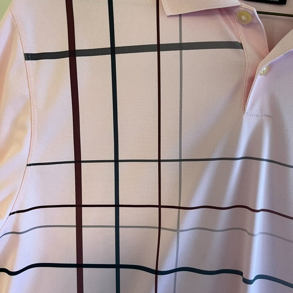 Men's Nike Golf Dri-Fit, Pre-Owned, Pastel Pink with Linear Graphic - Medium - Picture 3 of 7